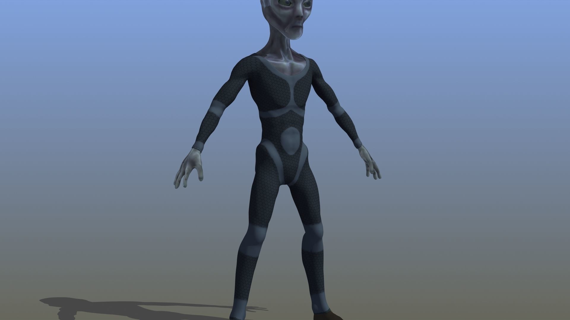 Grey Alien 3D model_9