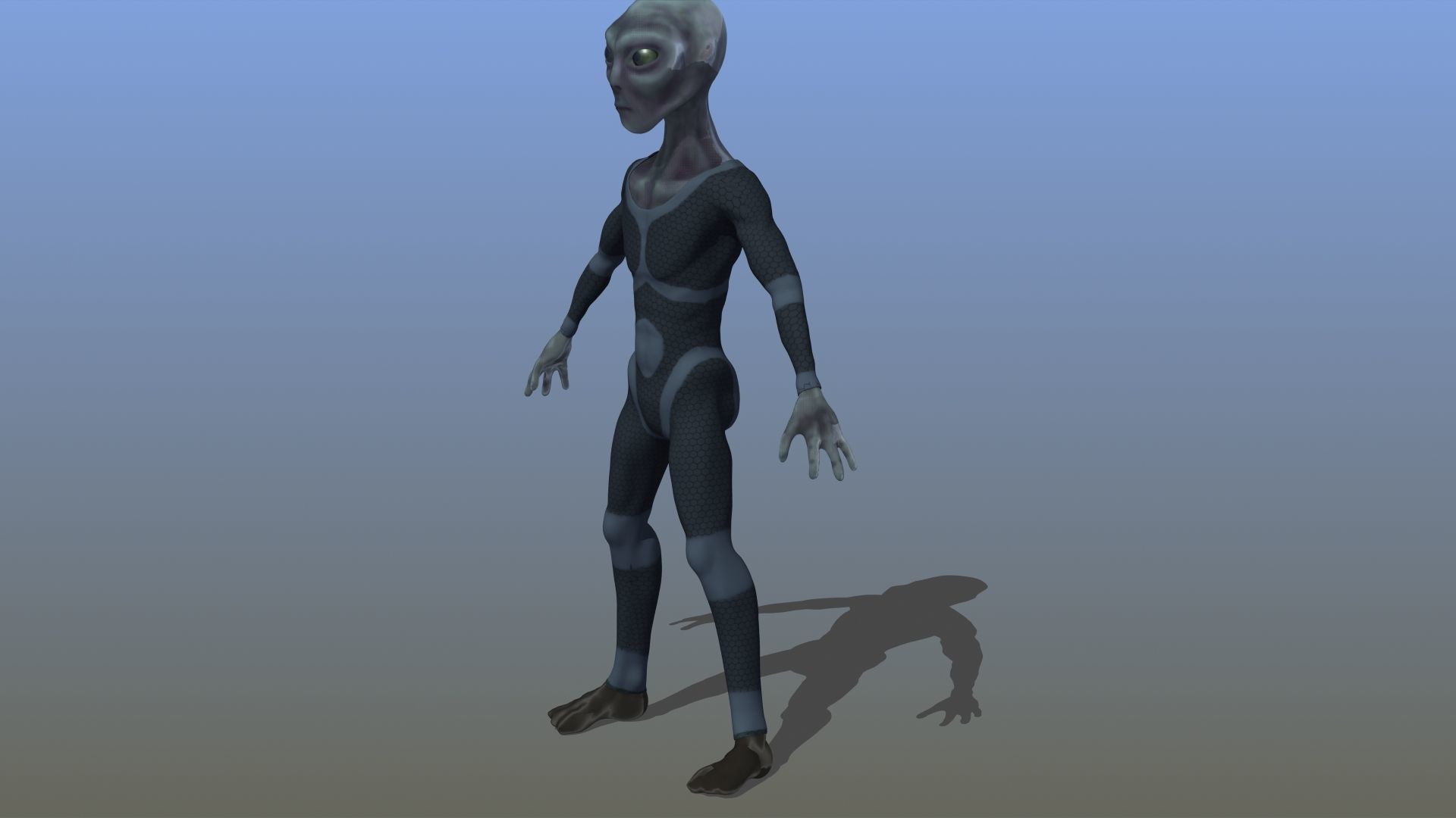 Grey Alien 3D model_5