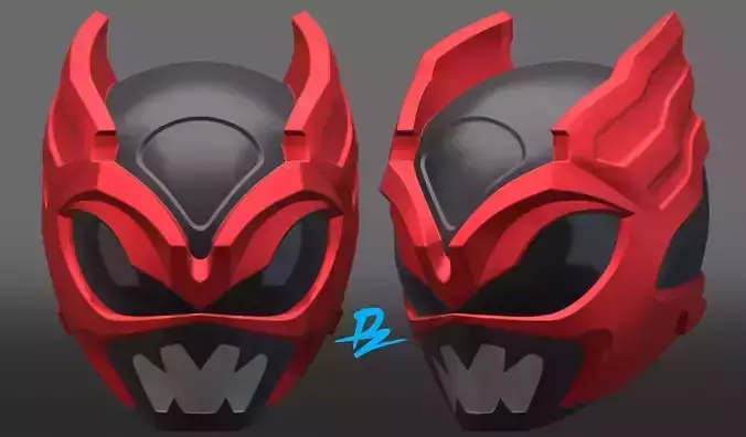 psycho ranger helmet Red 3D print model
