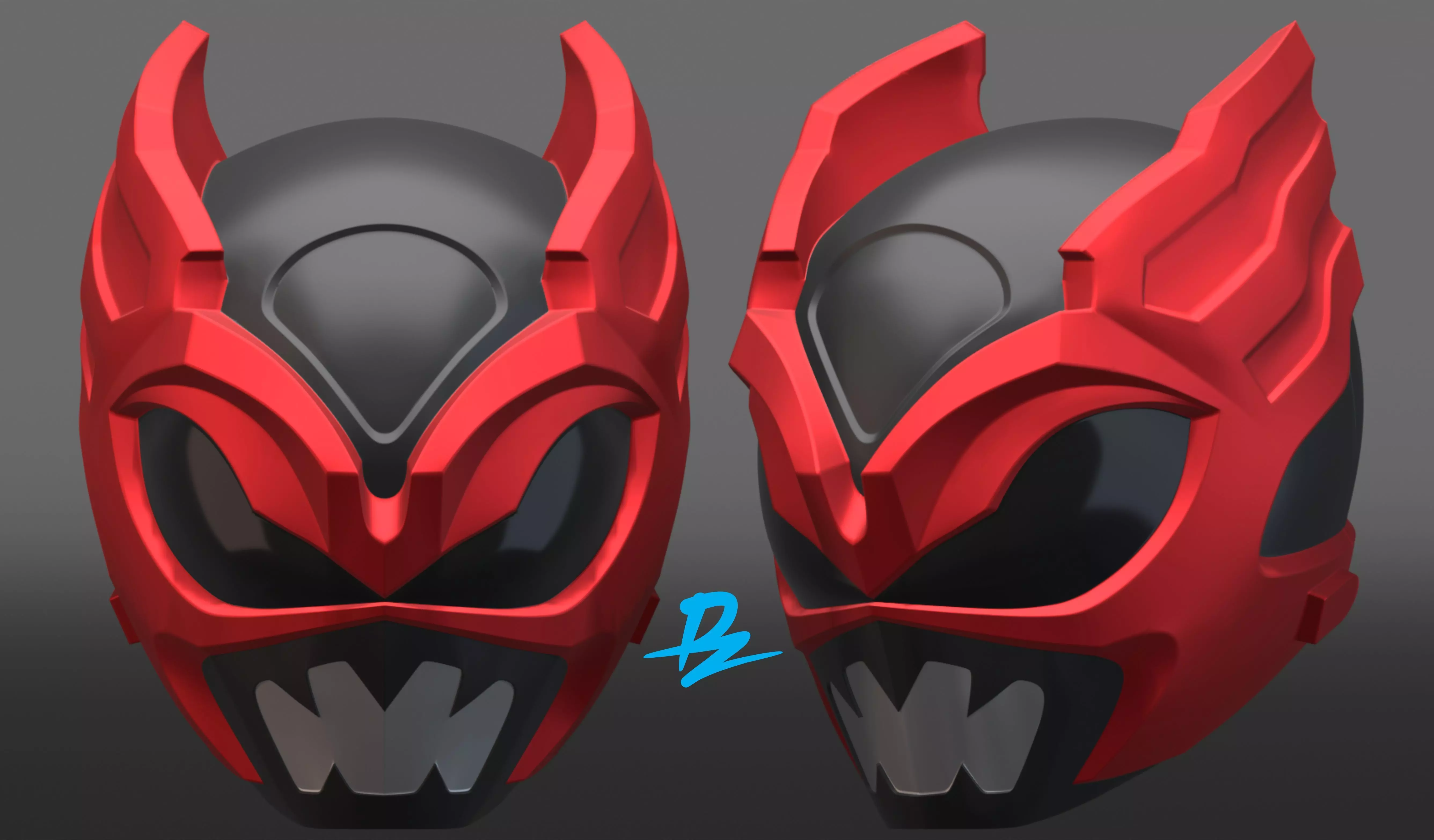 psycho ranger helmet Red 3D print model