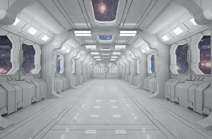SCI FI INTERIOR SCENE SPACE SHIP Low-poly 3D model