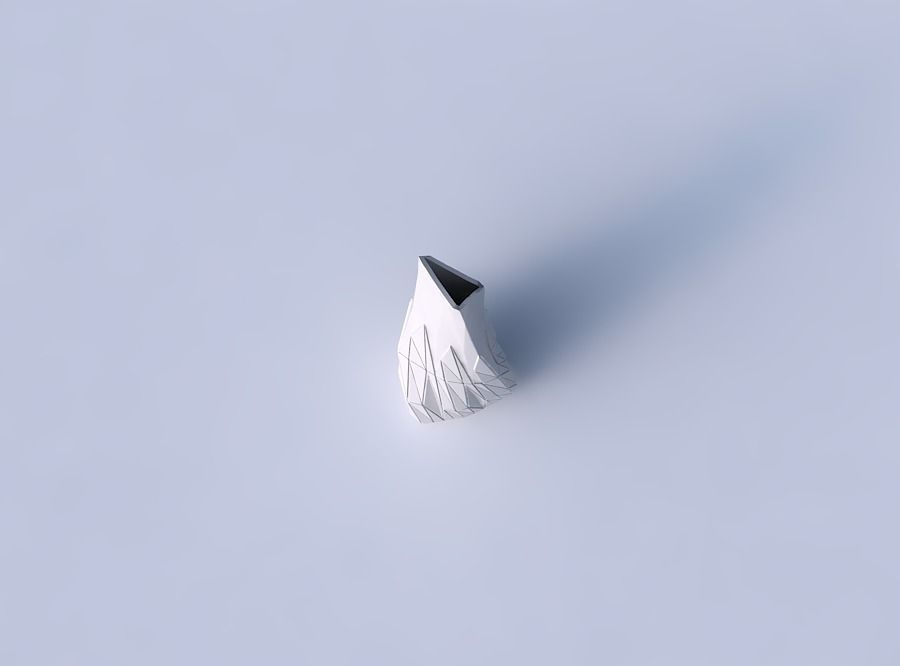 Vase twist puffy tipped triangle with partial random triangle... 3D print model_2