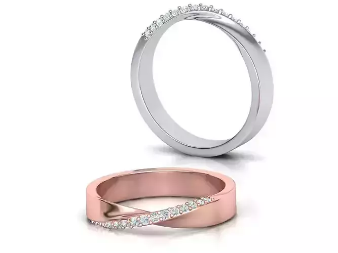 Diamond Mobius Womens Band ring 3dmodel 3D print model