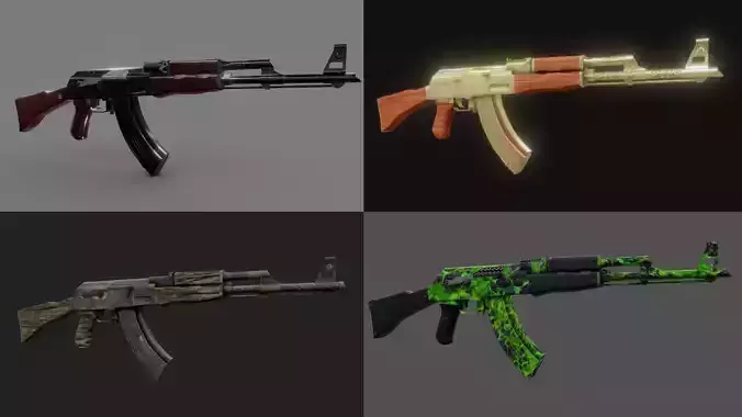 Ak 47 model and 4 skins