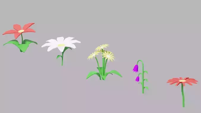 Cartoon Nature Flowers Pack Assests