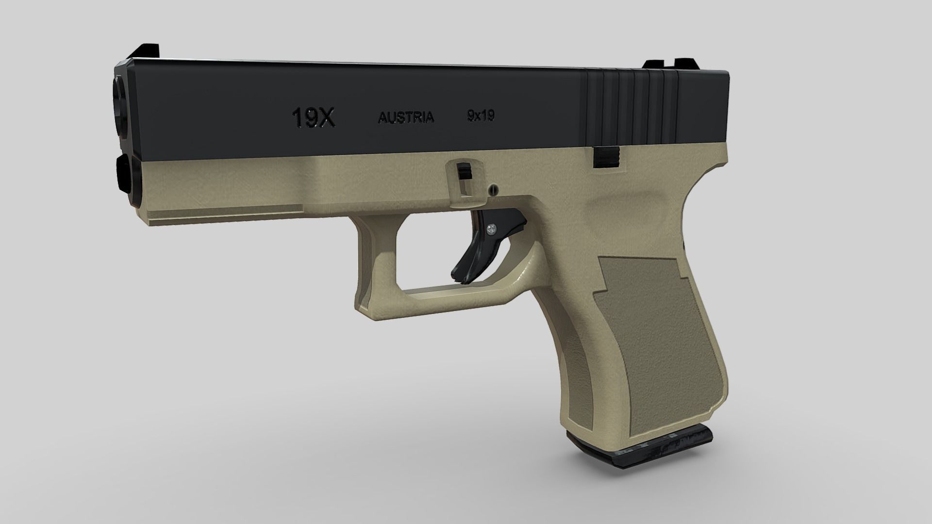 Glock 19 modified Low-poly 3D model_3