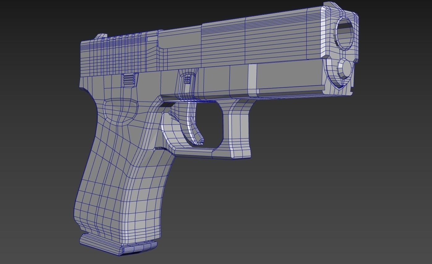 Glock 19 modified Low-poly 3D model_8