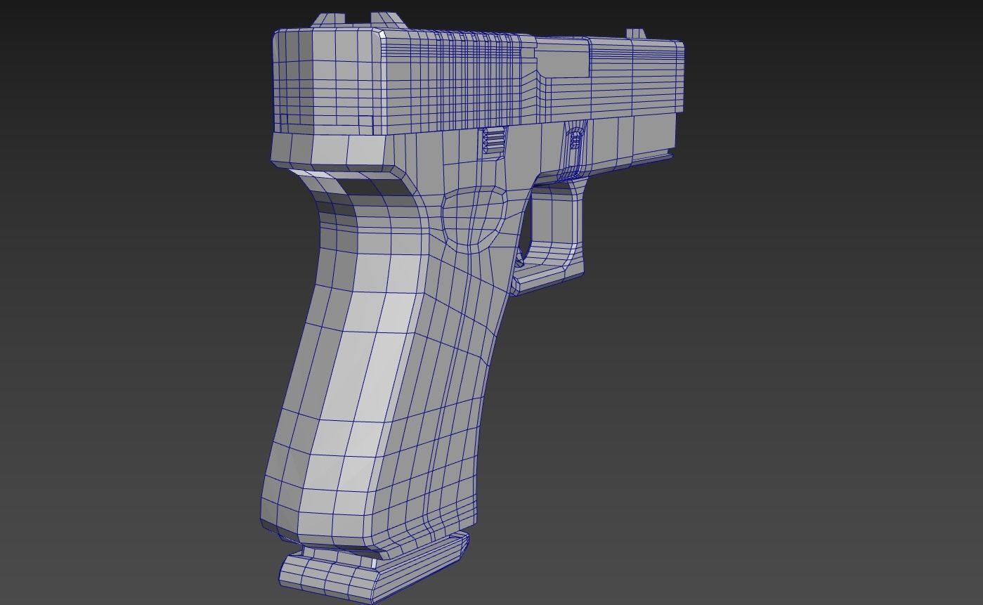 Glock 19 modified Low-poly 3D model_6