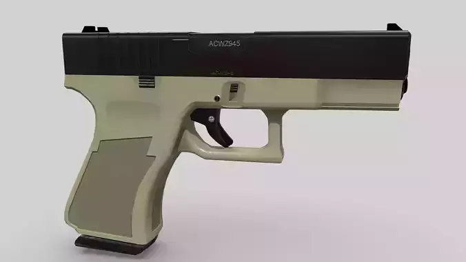 Glock 19 modified Low-poly 3D model