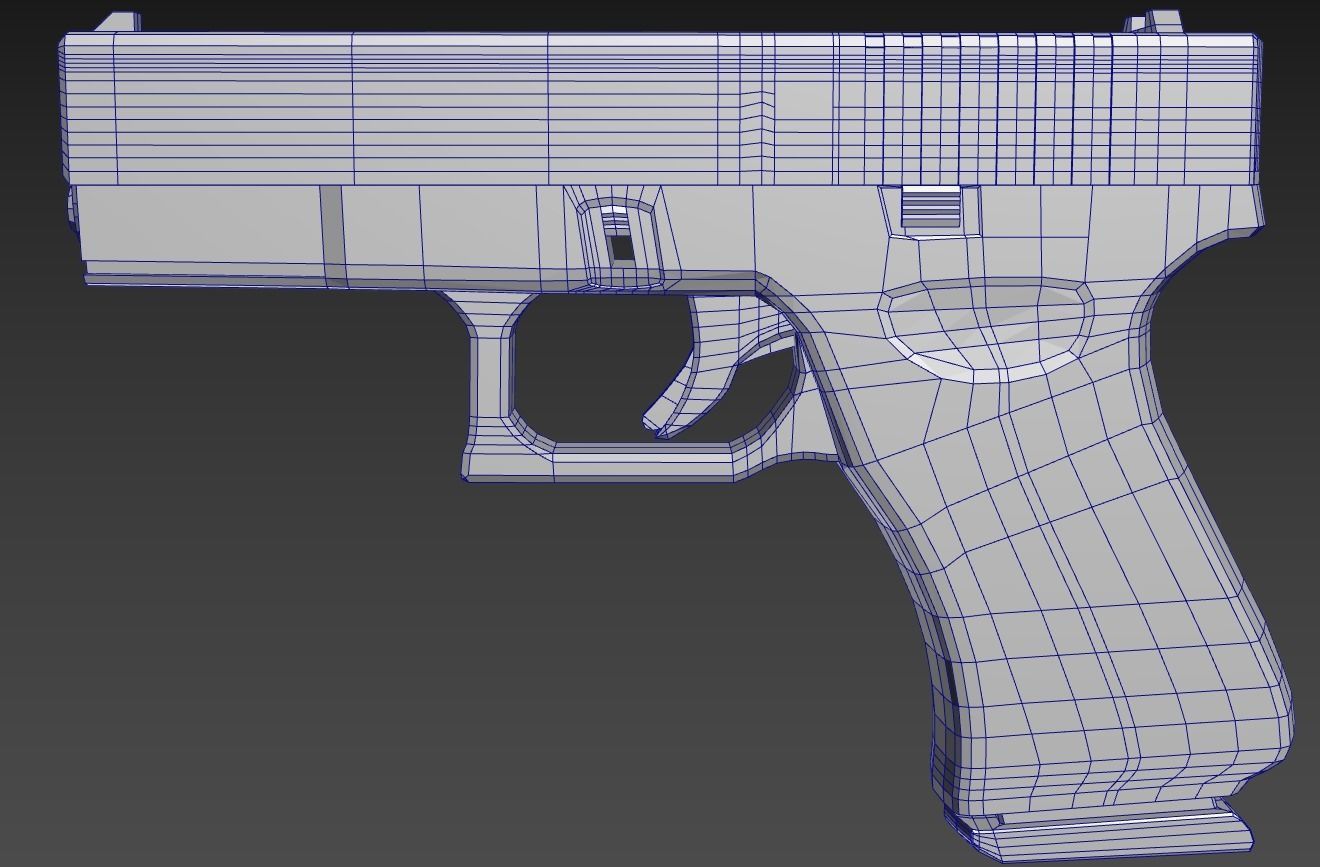 Glock 19 modified Low-poly 3D model_5
