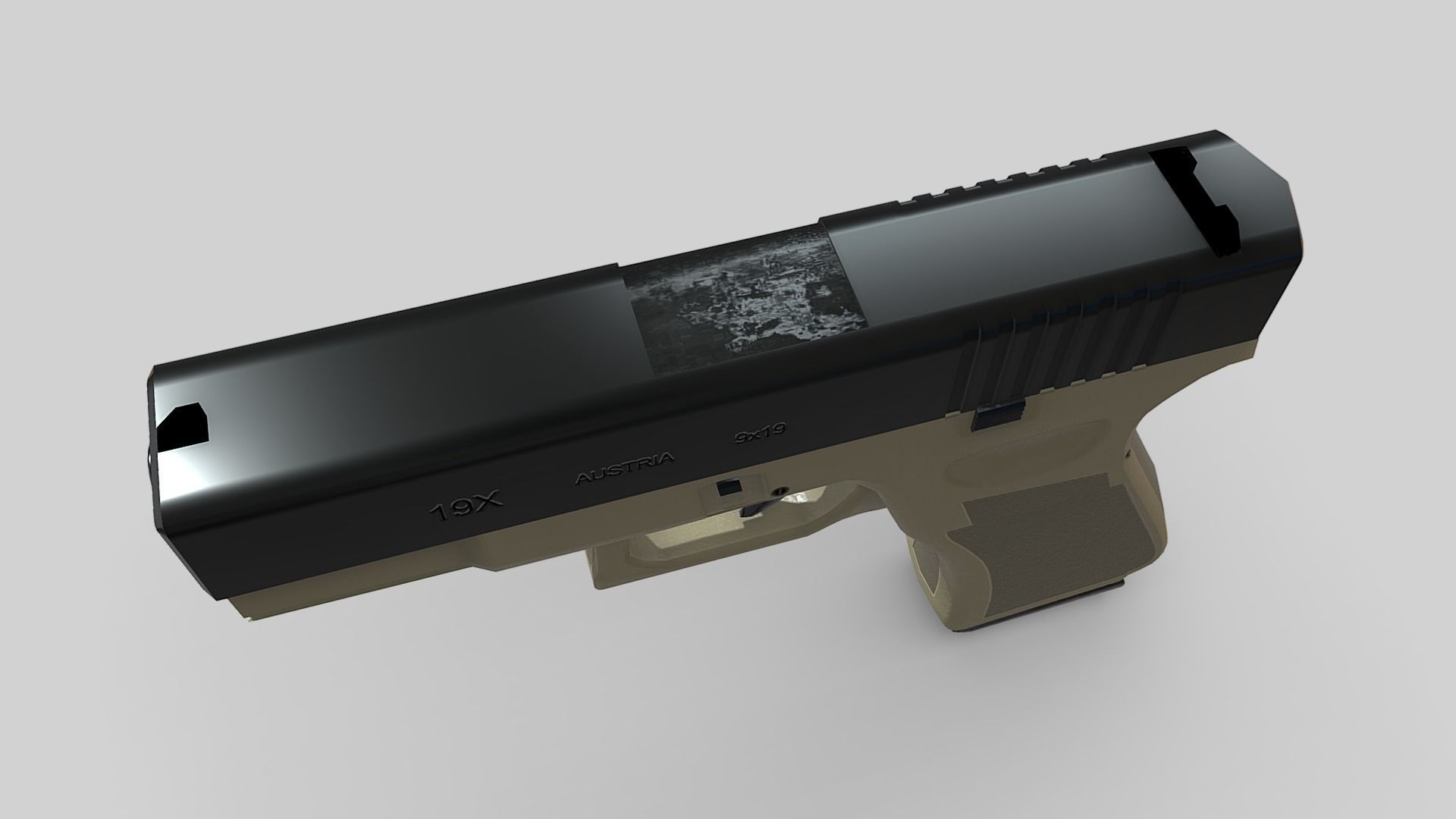 Glock 19 modified Low-poly 3D model_4