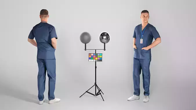 Handsome surgical doctor smiling 126 Low-poly 3D model