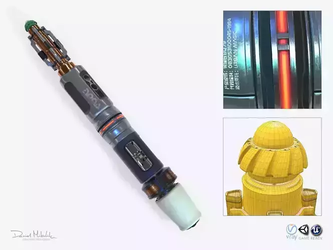Sonic Screwdriver Sci-Fi PBR 3D model