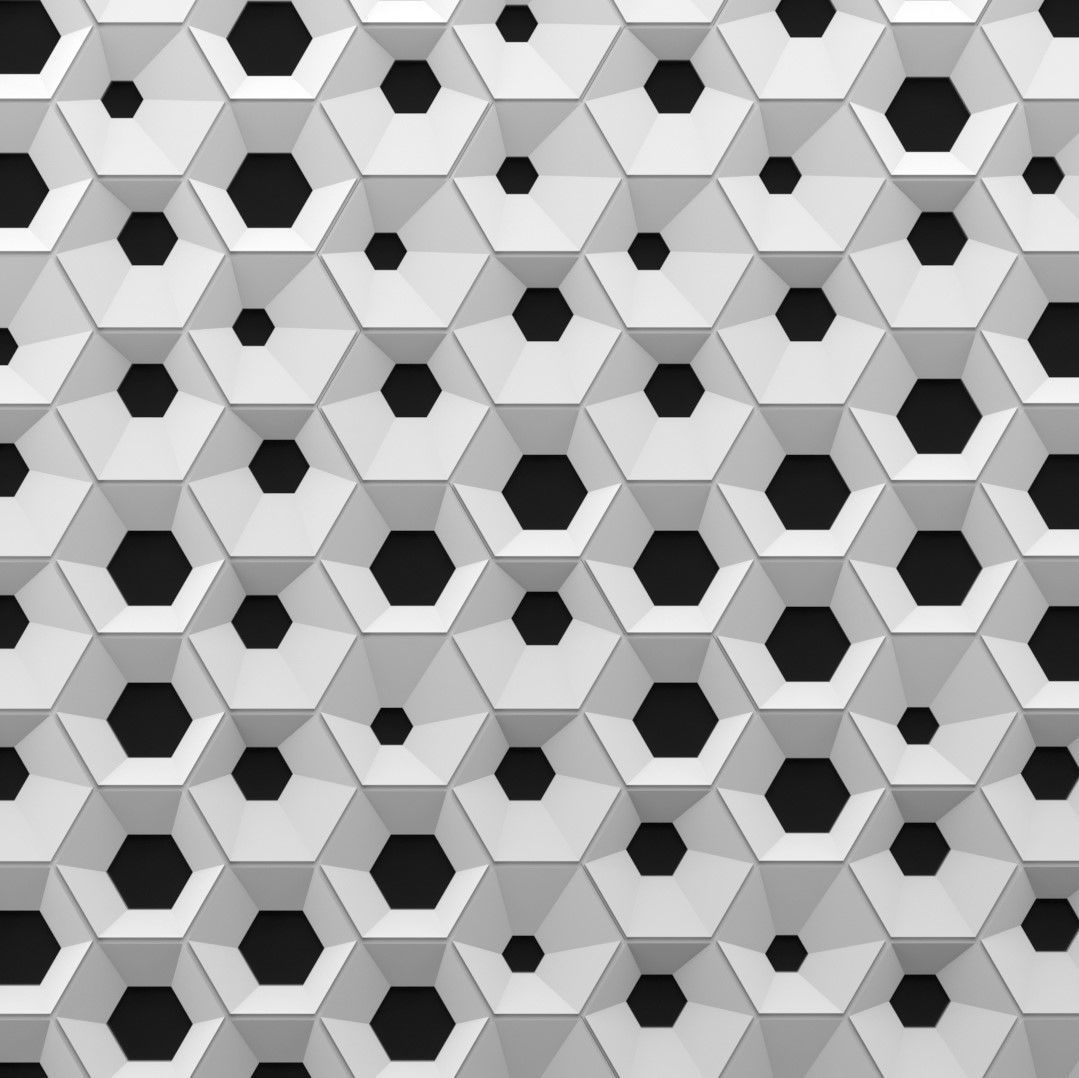 PARAMETRIC HEXAGON WALL 3D model_1