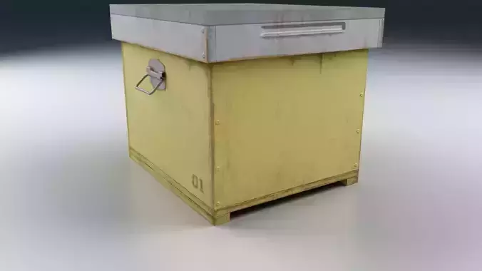 Old Wooden Box Yellow