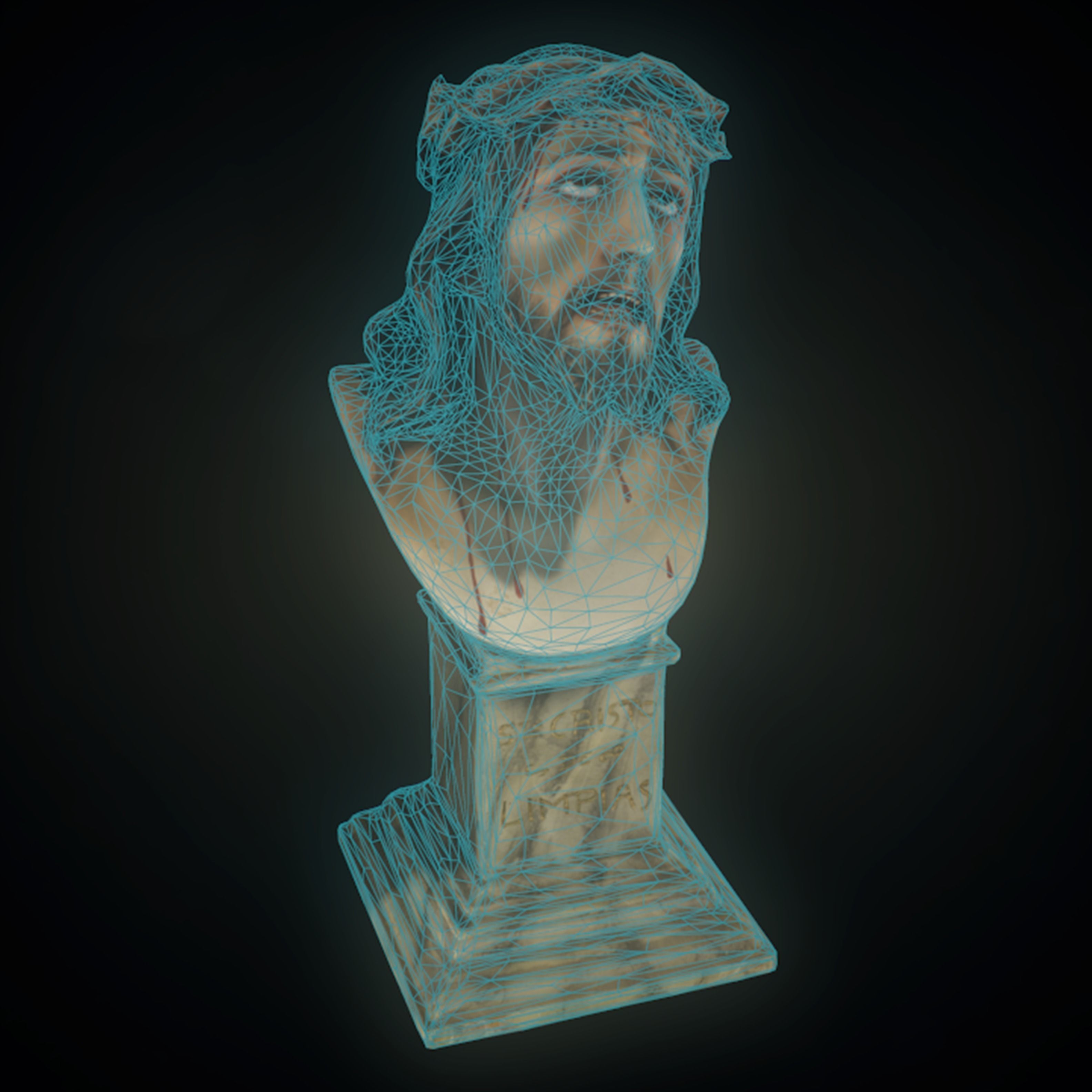 Bust Christ  Low-poly 3D model_2