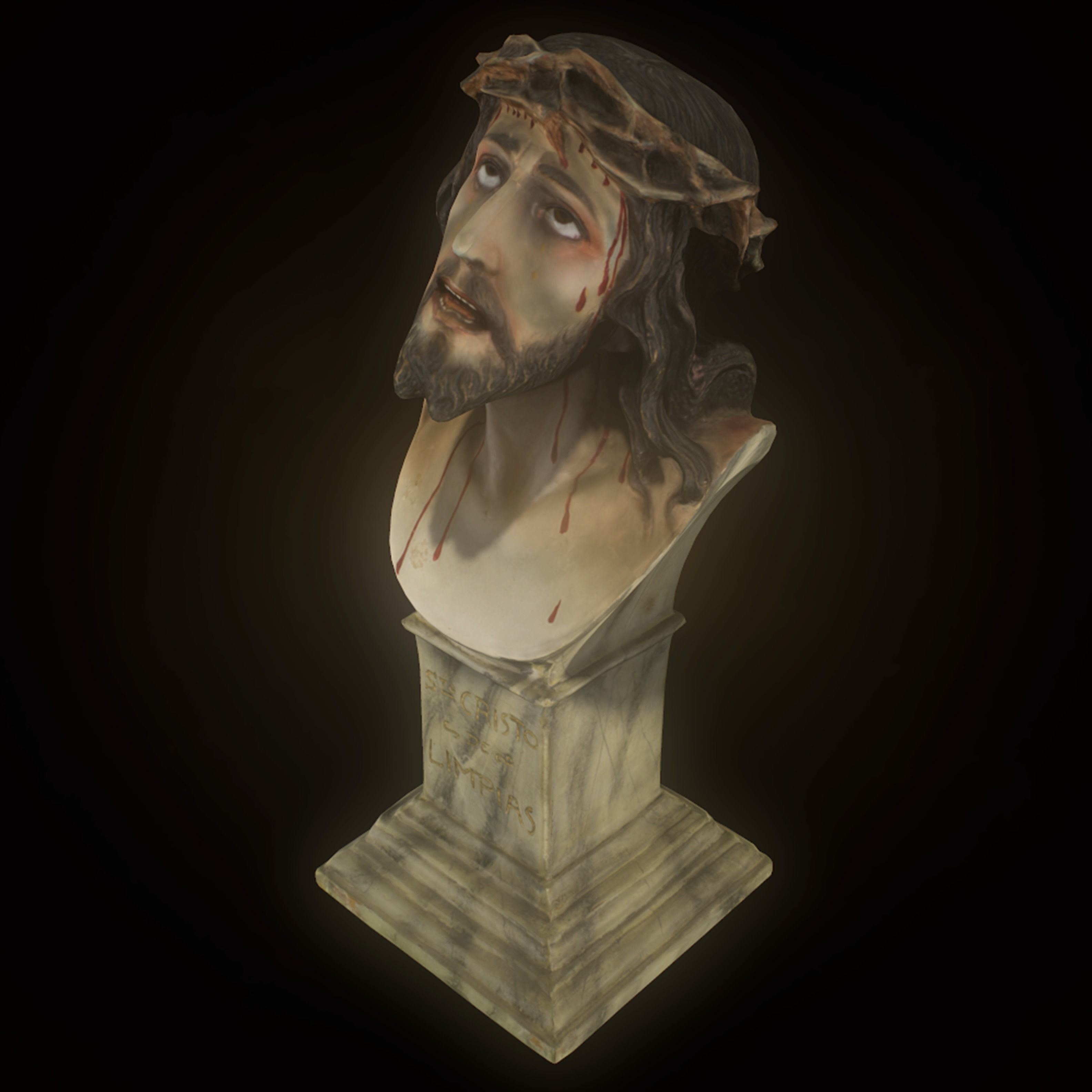 Bust Christ  Low-poly 3D model_4