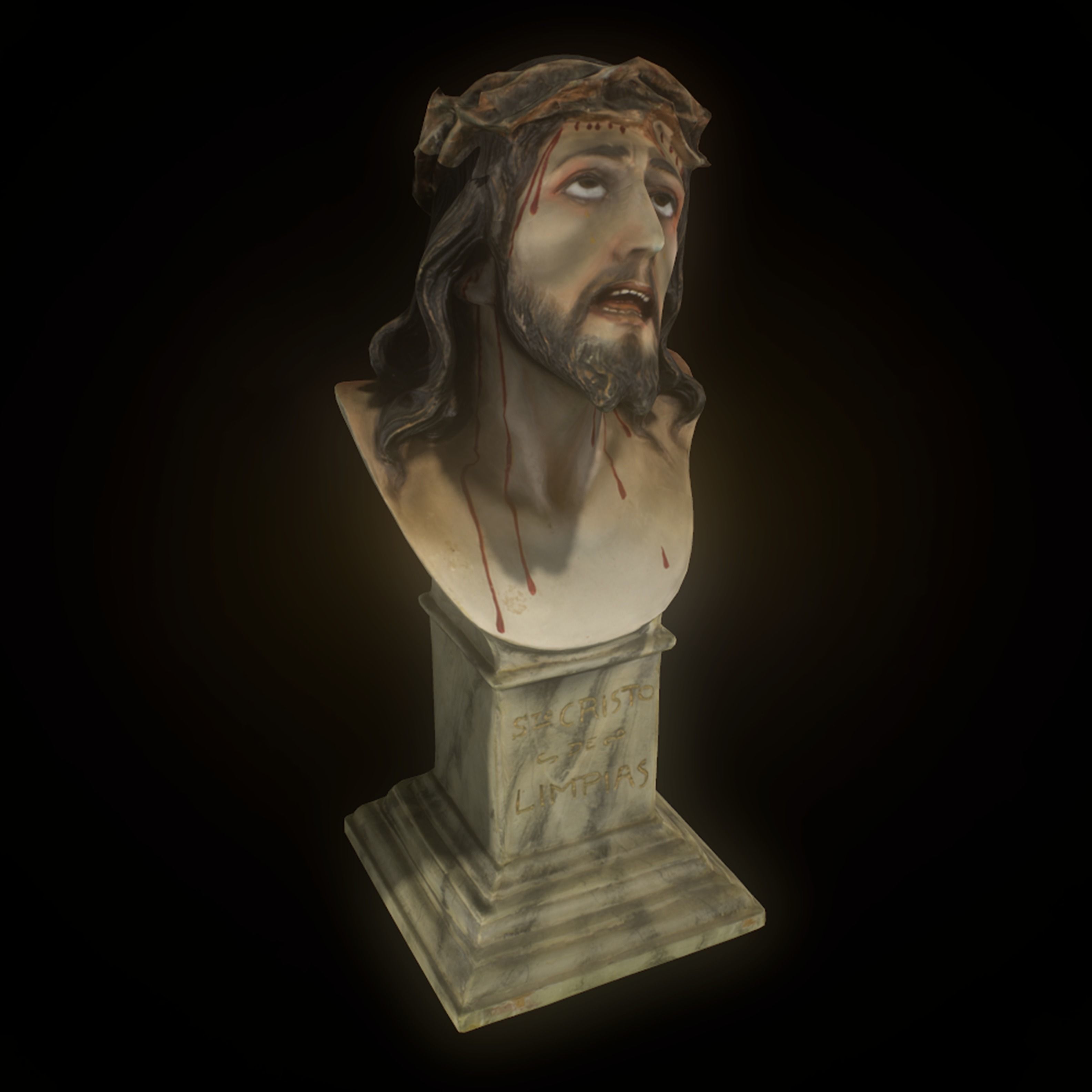 Bust Christ  Low-poly 3D model_6