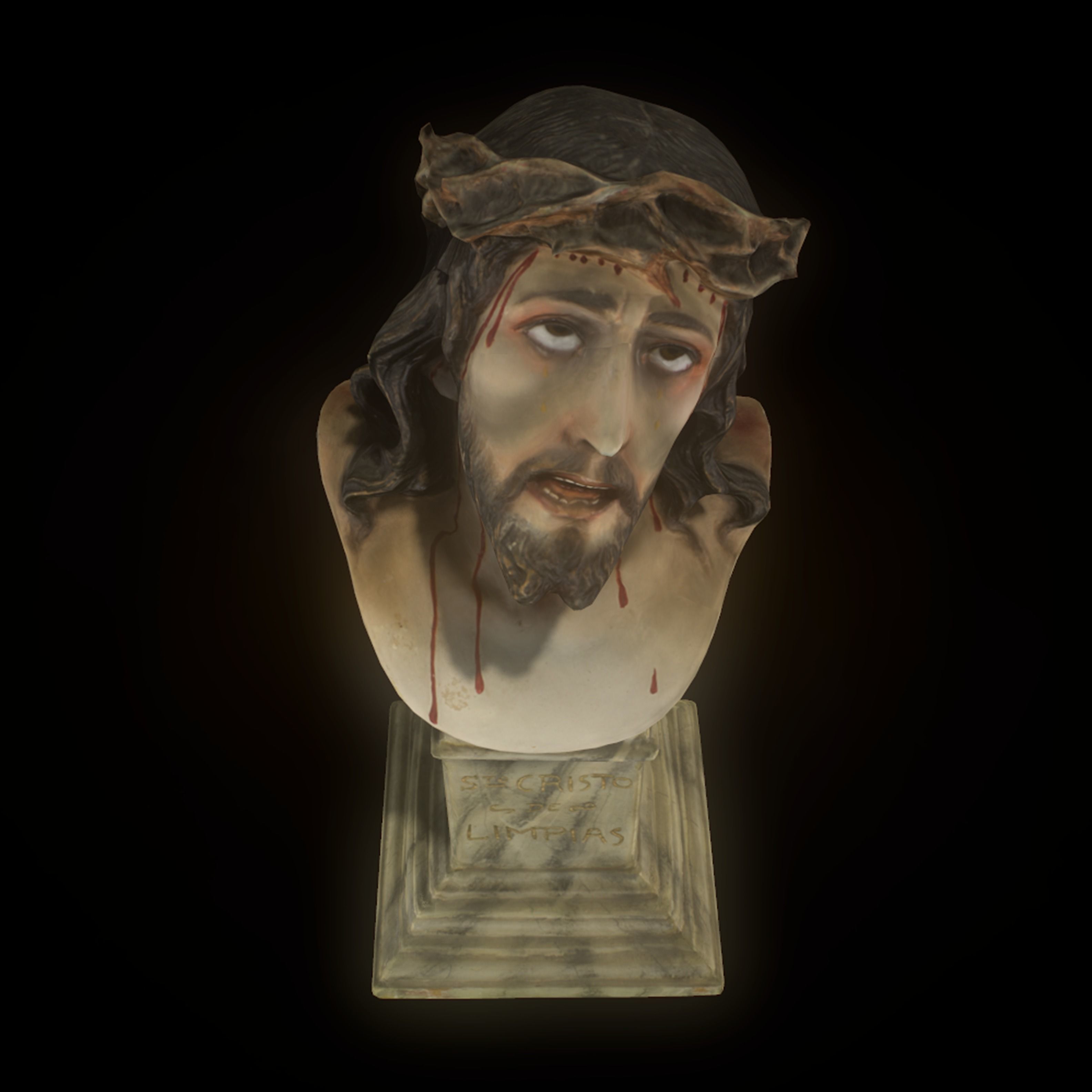 Bust Christ  Low-poly 3D model_9