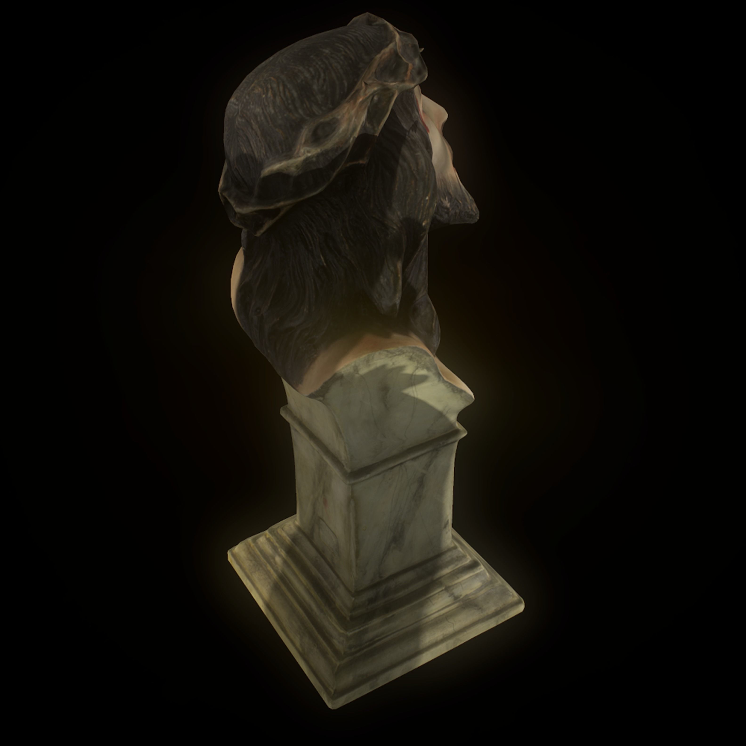 Bust Christ  Low-poly 3D model_5