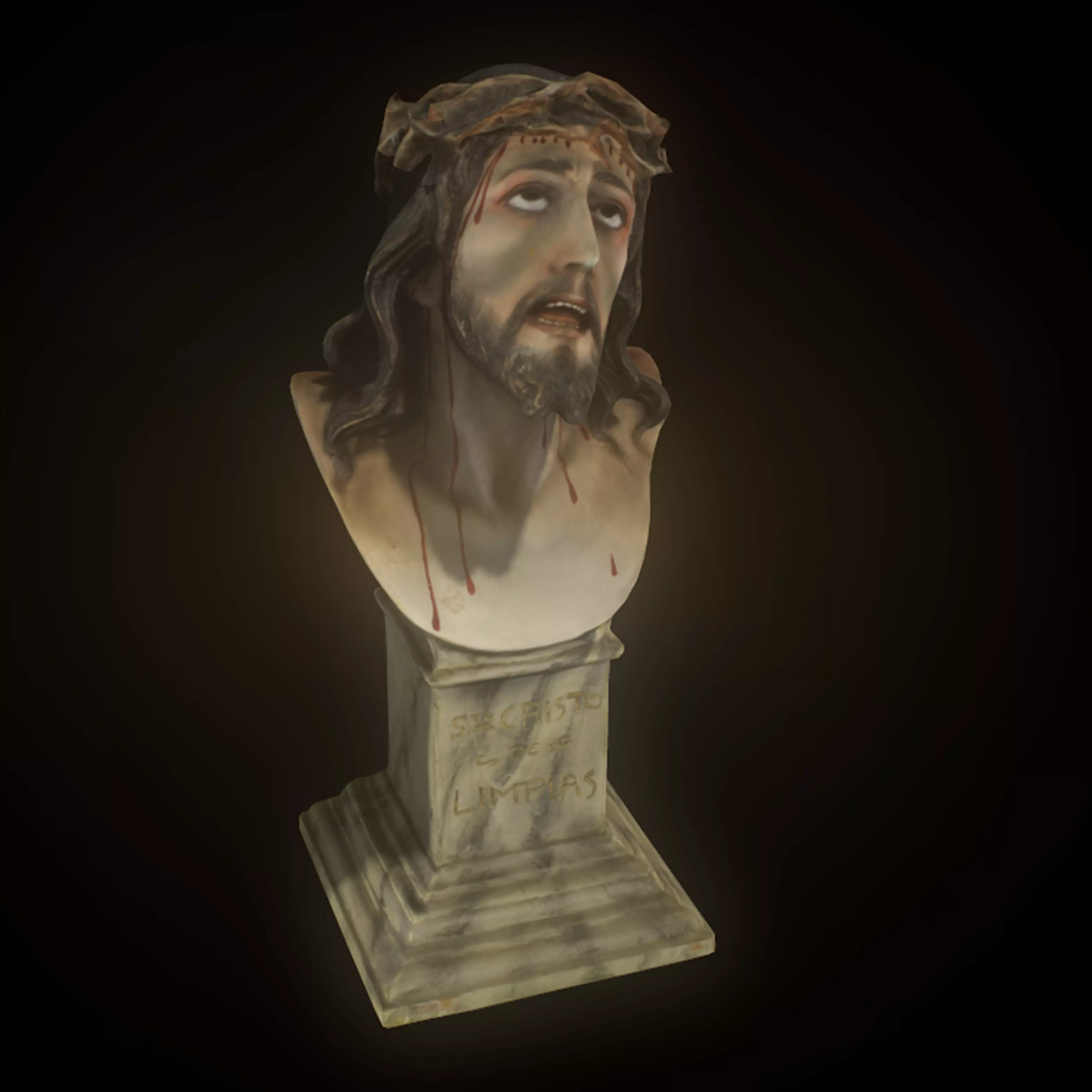 Bust Christ  Low-poly 3D model_0