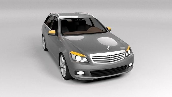 MERCEDES C CLASS ESTATE LOWPOLY Low-poly 3D model