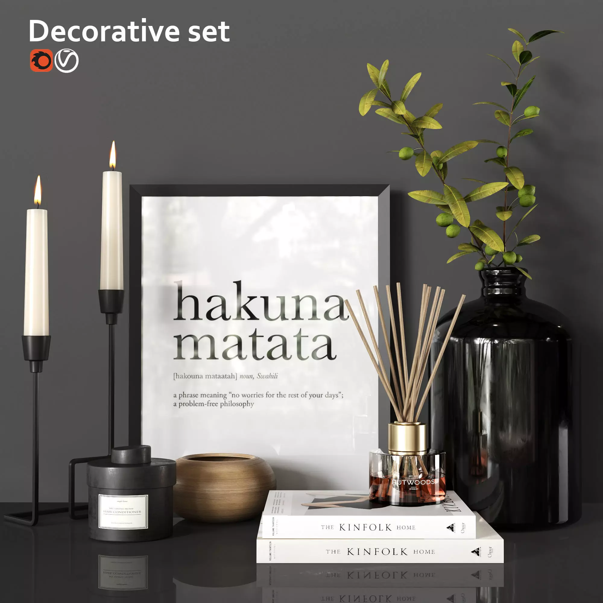 Decorative set hakuna matata 3D model_0