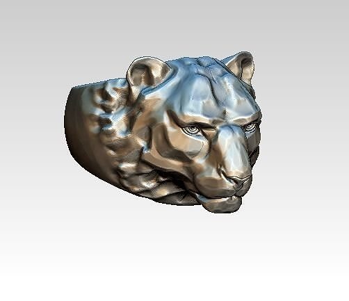 African animal safari ring jewel cat lion tiger puma 3D print model