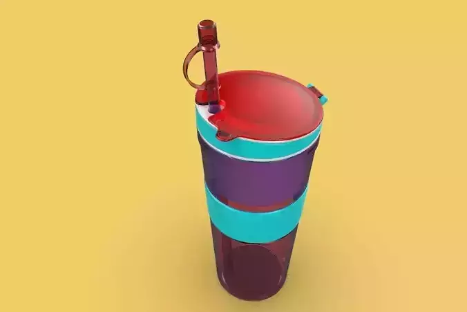 2 IN 1 TRAVEL SNACK DRINK CUP BOTTLE CONTAINER LID WITH STRAW 3D model