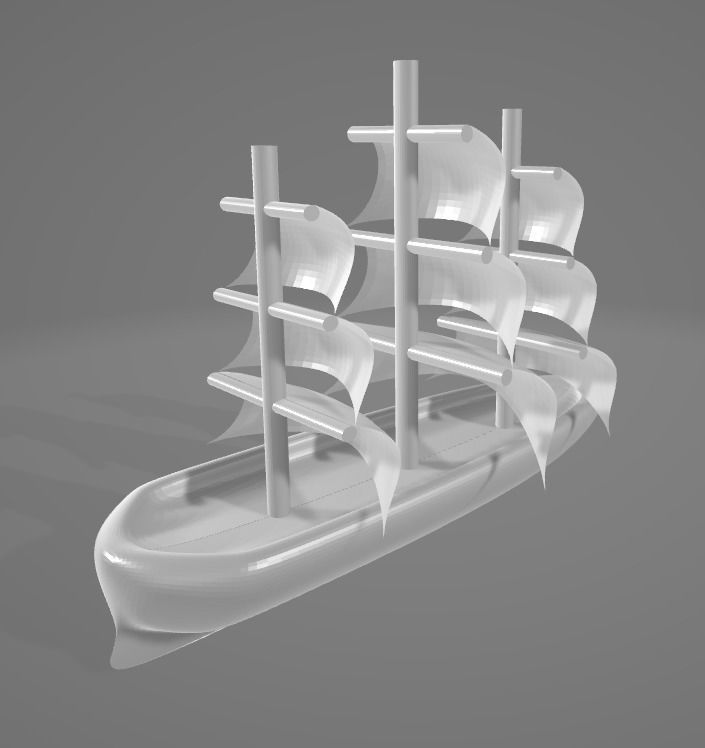 Frigate sailing ship 3D model_1