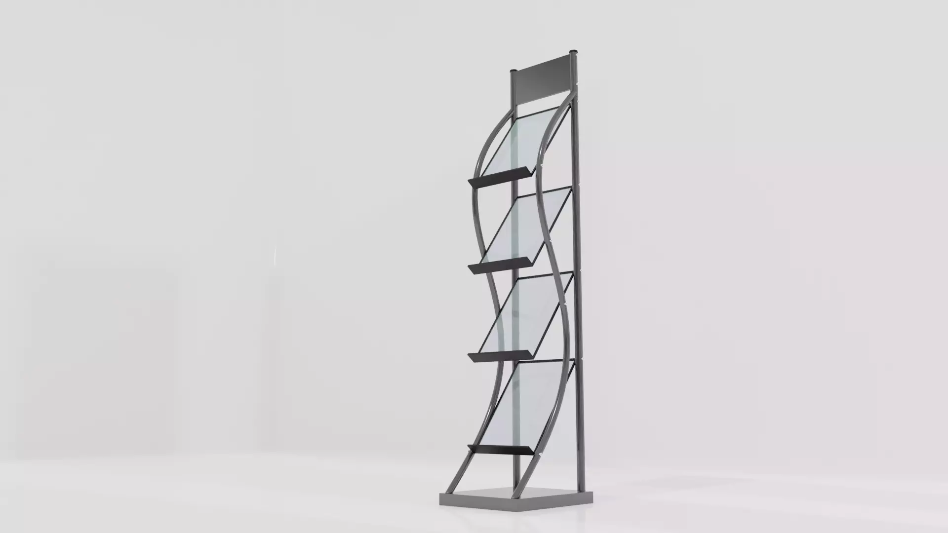 Journal Brochure Leaflet Flyer Magazine Stand Holder Low-poly 3D model_0