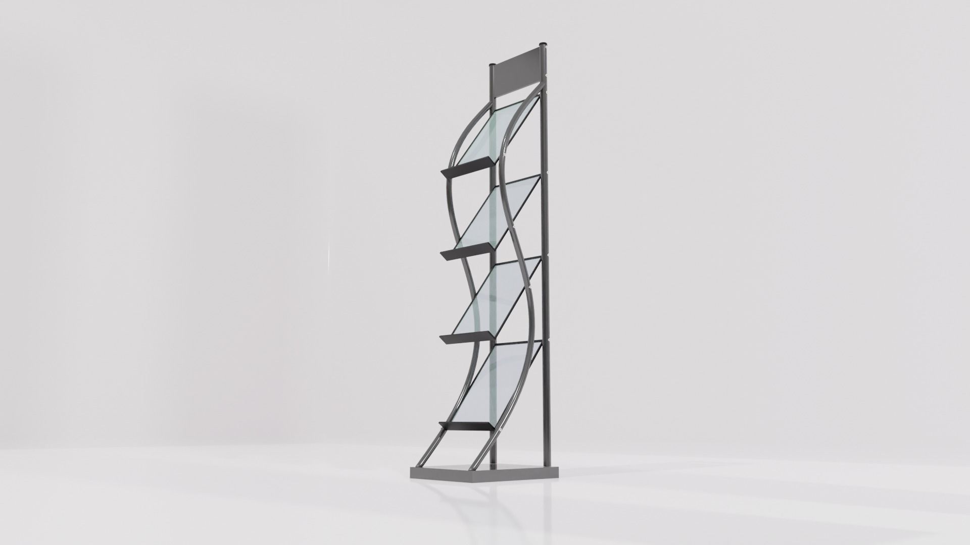 Journal Brochure Leaflet Flyer Magazine Stand Holder Low-poly 3D model_2