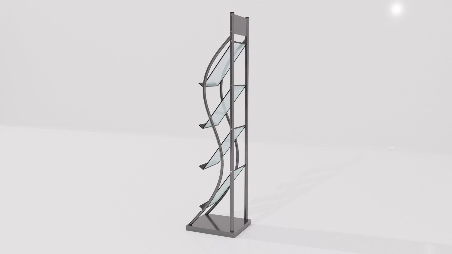 Journal Brochure Leaflet Flyer Magazine Stand Holder Low-poly 3D model_5