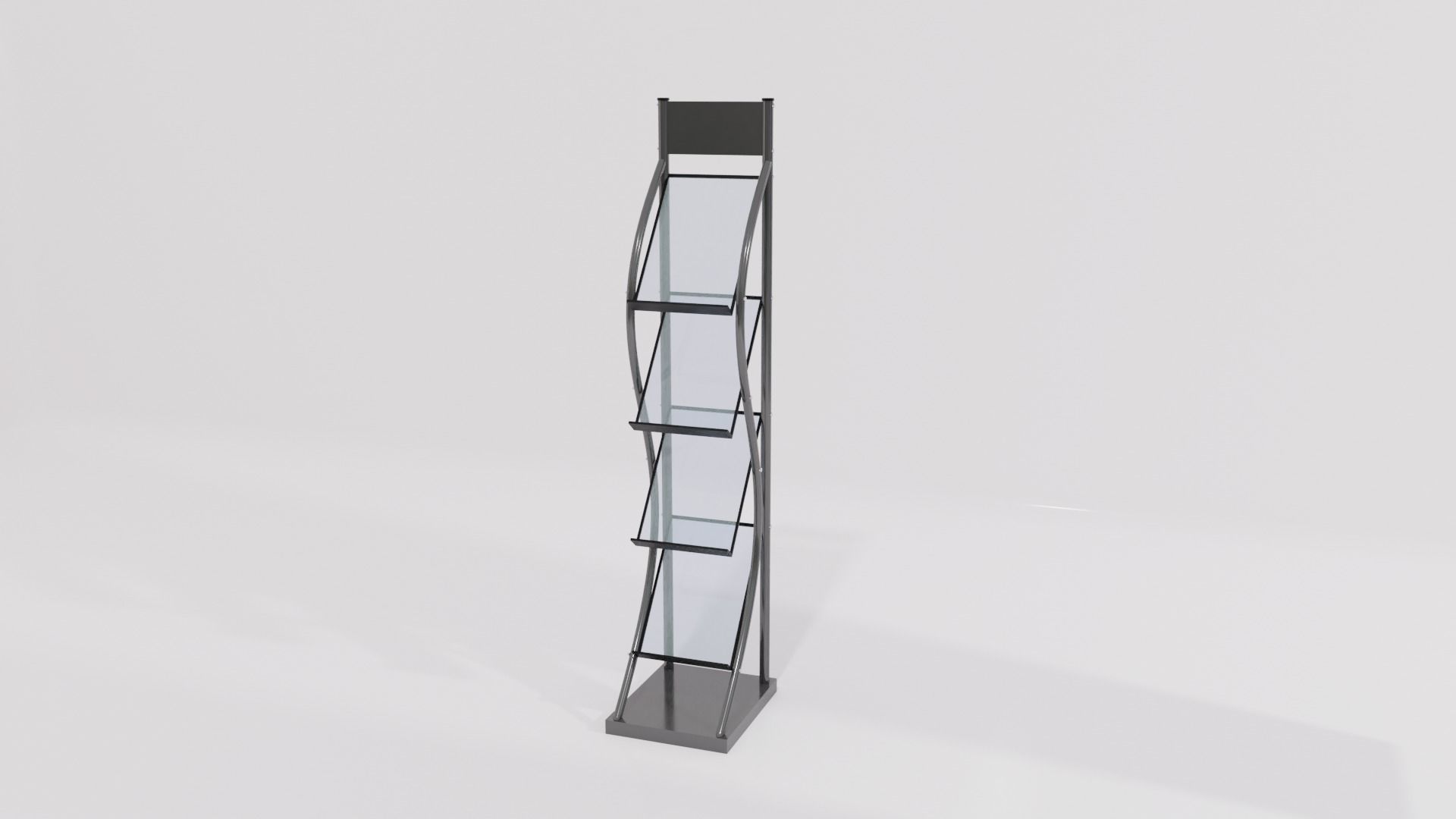 Journal Brochure Leaflet Flyer Magazine Stand Holder Low-poly 3D model_1