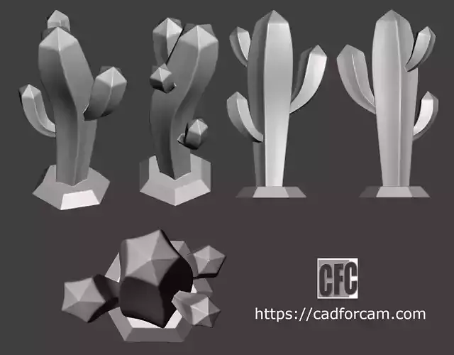 Stylized cactus sculpture - Sculpture-CFC-001