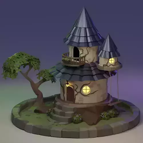 Fairy Tower Low-poly 3D model