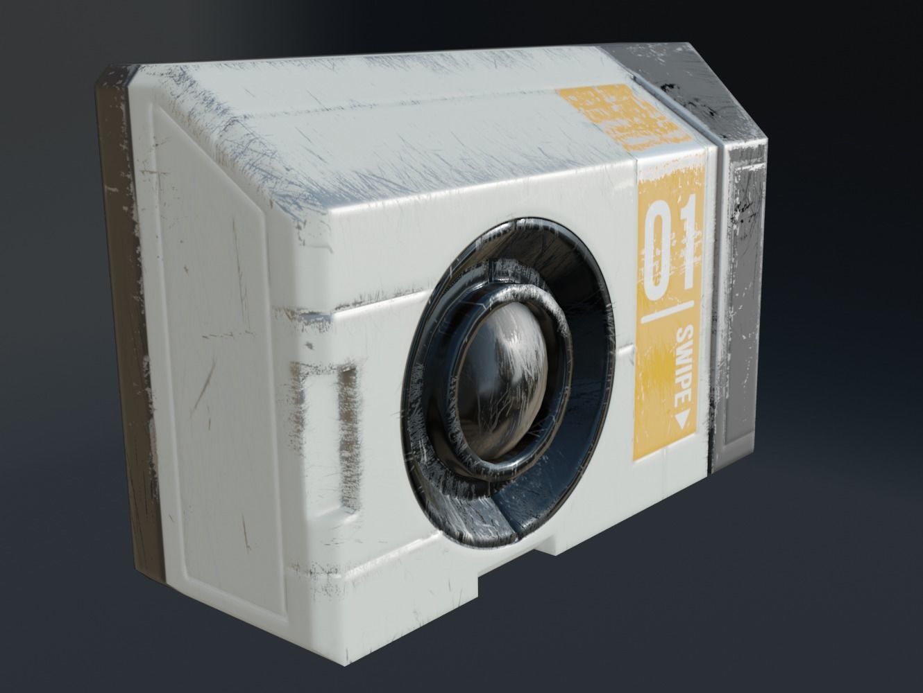 Sci-fi Keycard and Scanner for Doors Low-poly 3D model_2