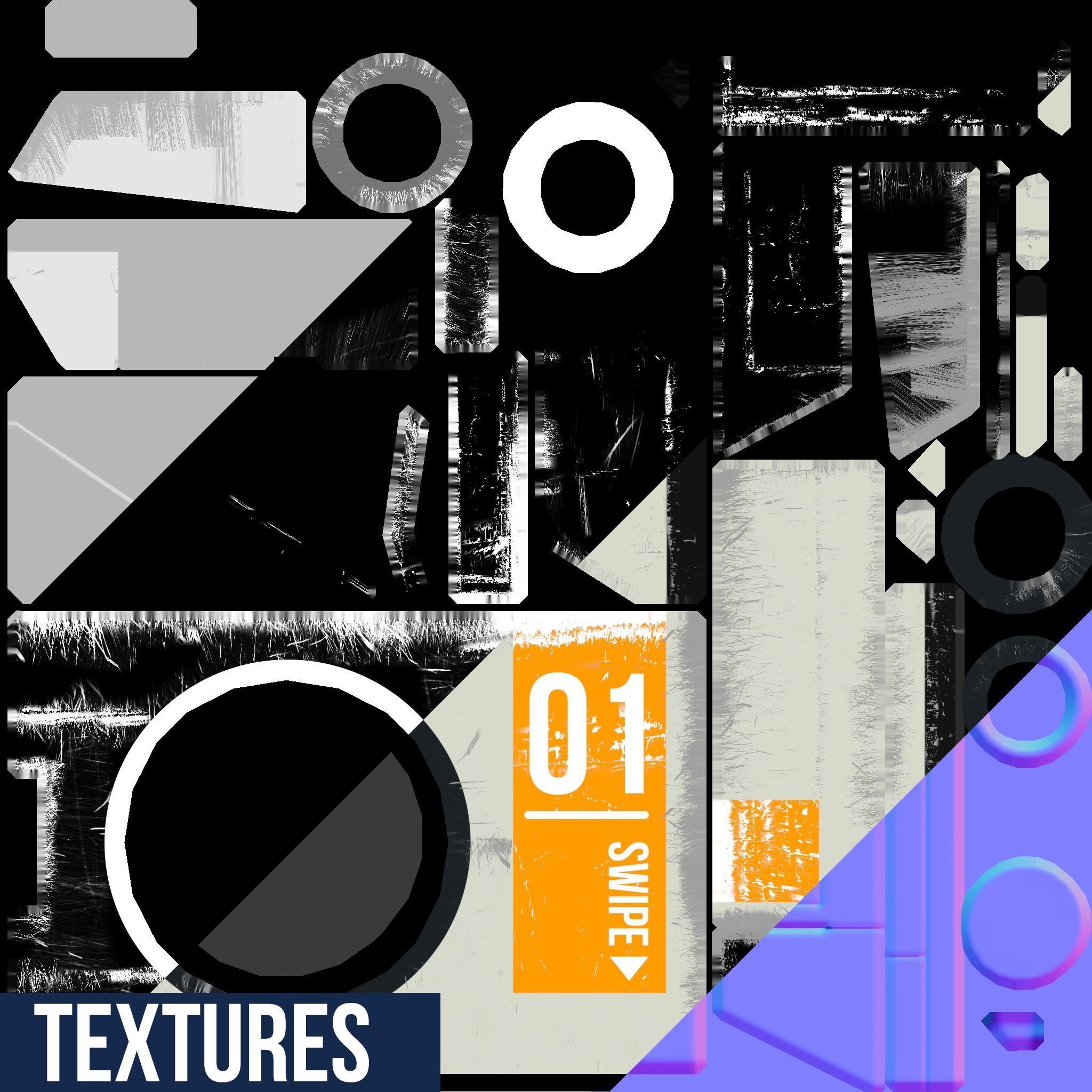 Sci-fi Keycard and Scanner for Doors Low-poly 3D model_10