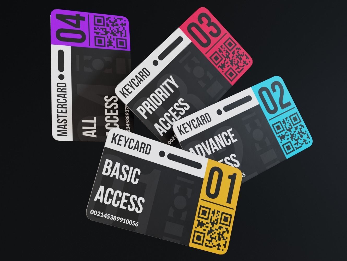 Sci-fi Keycard and Scanner for Doors Low-poly 3D model_11