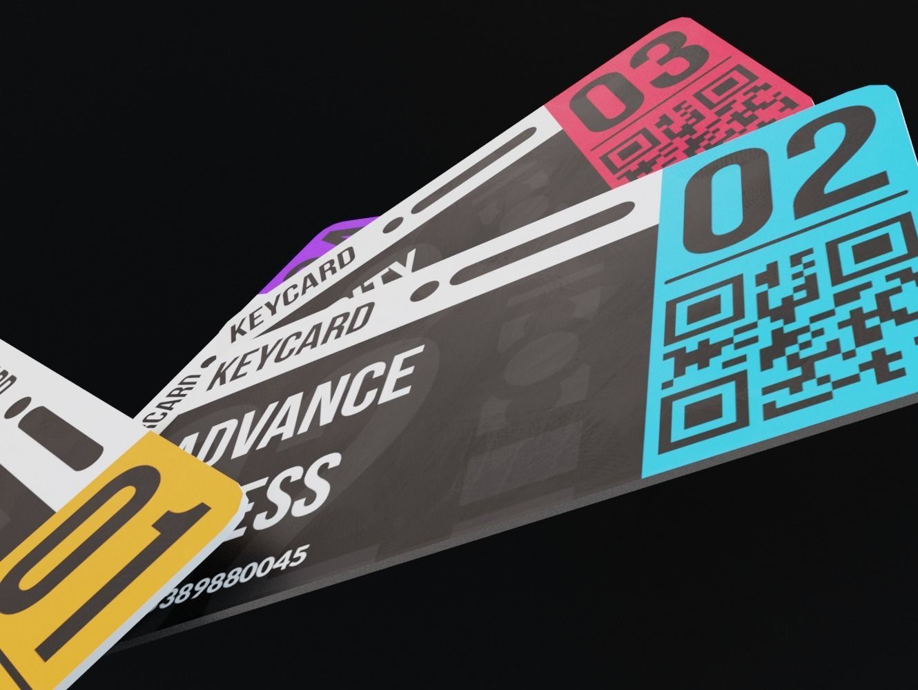 Sci-fi Keycard and Scanner for Doors Low-poly 3D model_13