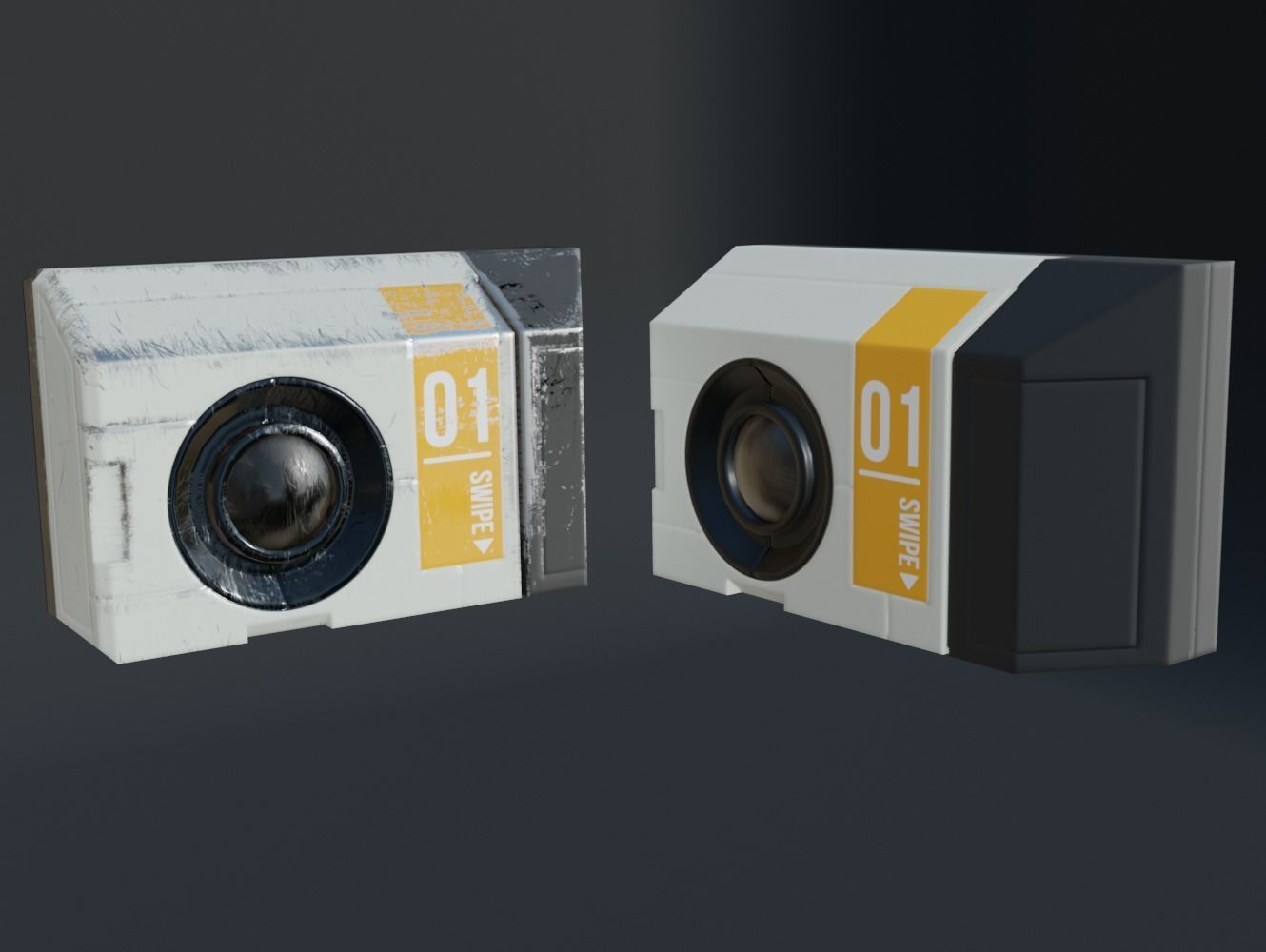 Sci-fi Keycard and Scanner for Doors Low-poly 3D model_8