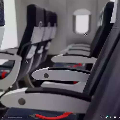 Airbus A320 Airplane Cabin 3D model