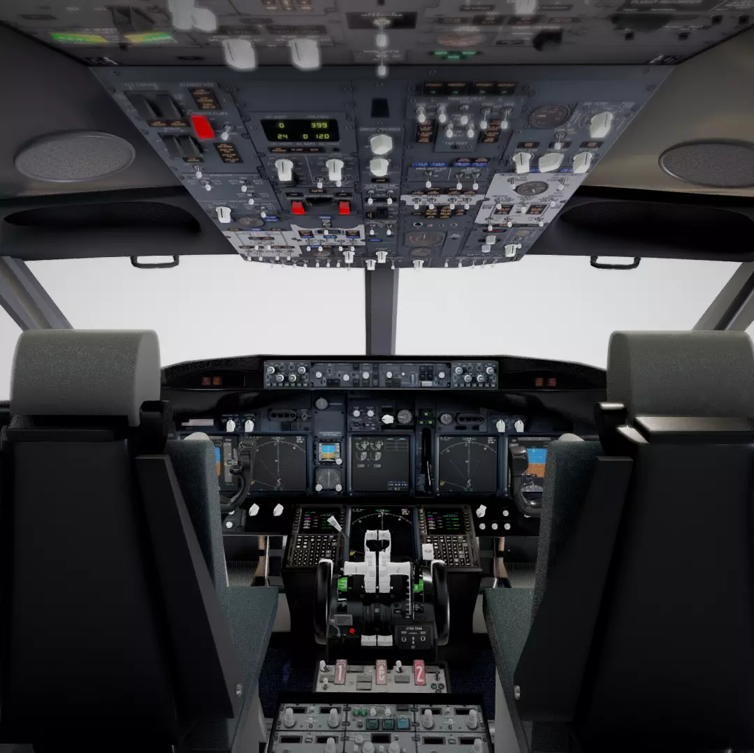Boeing 737 Airplane Cockpit 3D model_0