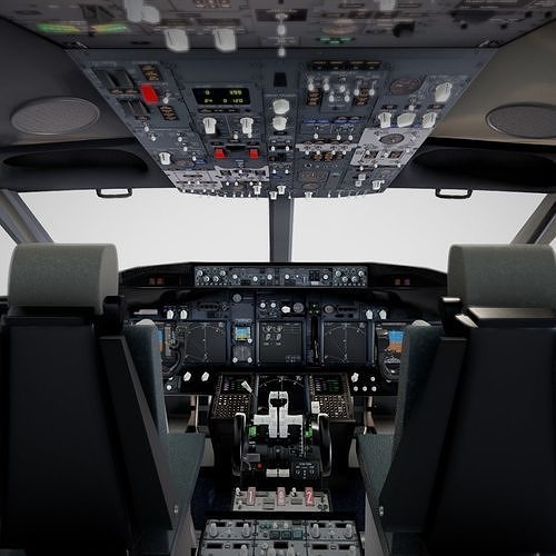 Boeing 737 Airplane Cockpit 3D model