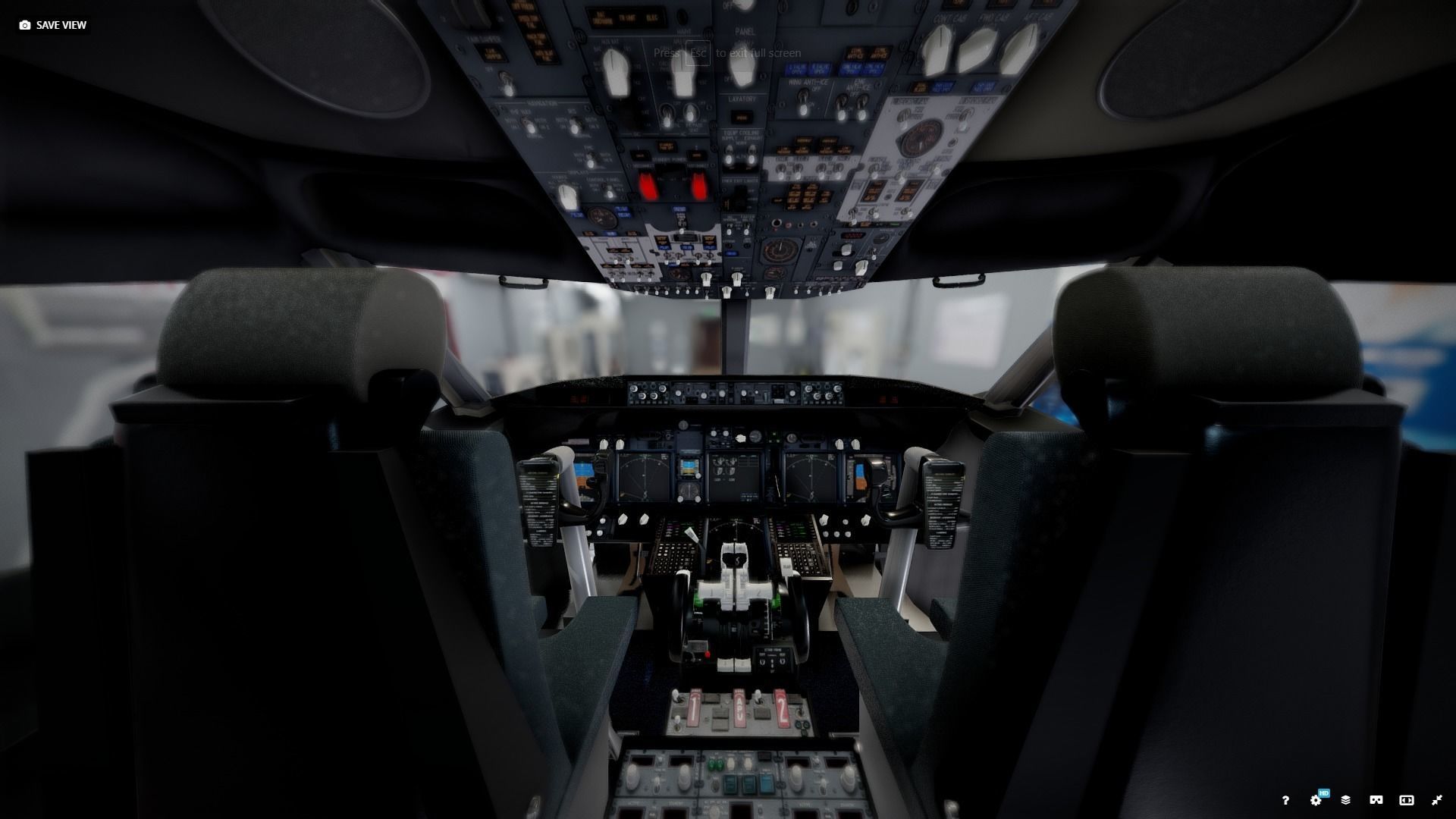 Boeing 737 Airplane Cockpit 3D model_1