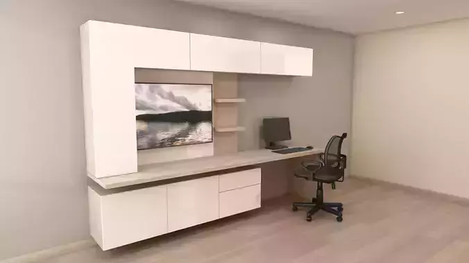 TV CONSOLE WITH WORK STATION