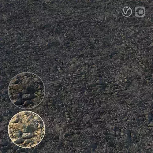 Loosened ground material 02 Low-poly 3D model