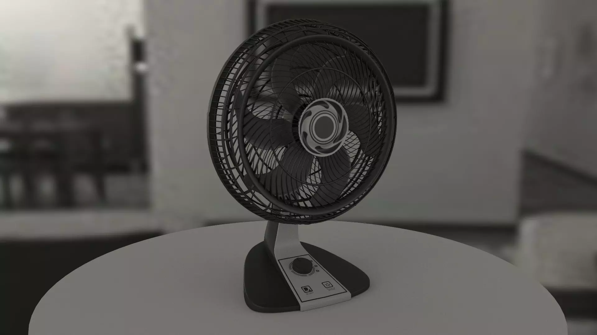 Generic black fan 3D model_0
