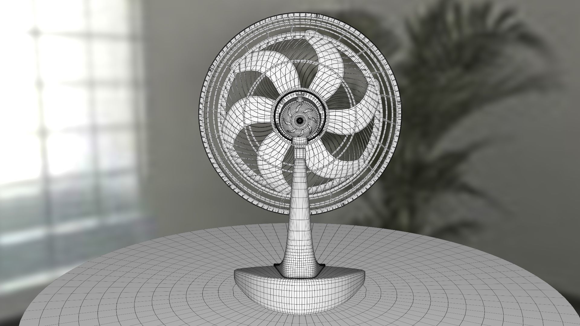Generic black fan 3D model_9