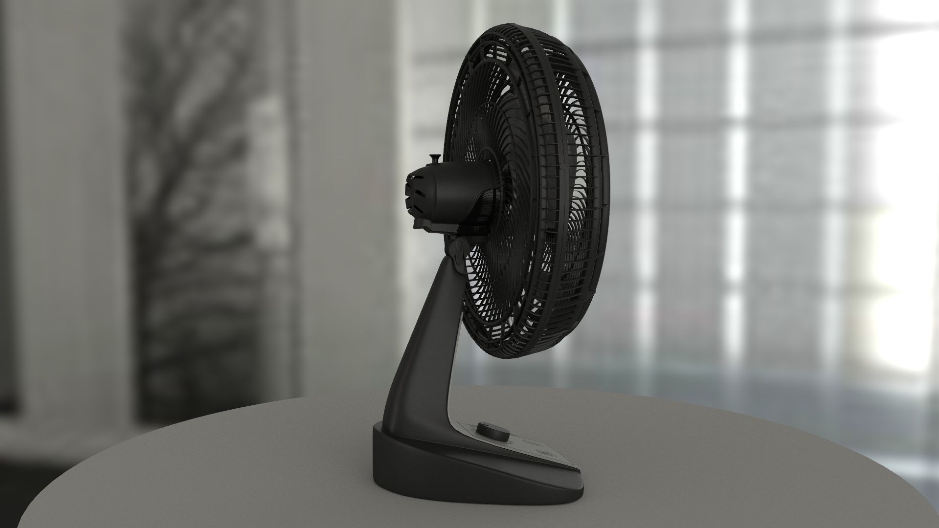 Generic black fan 3D model_2